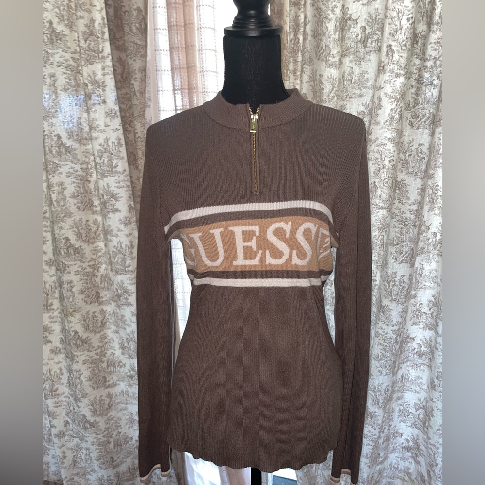 NWT Guess Brown Long Sleeve Sweater
